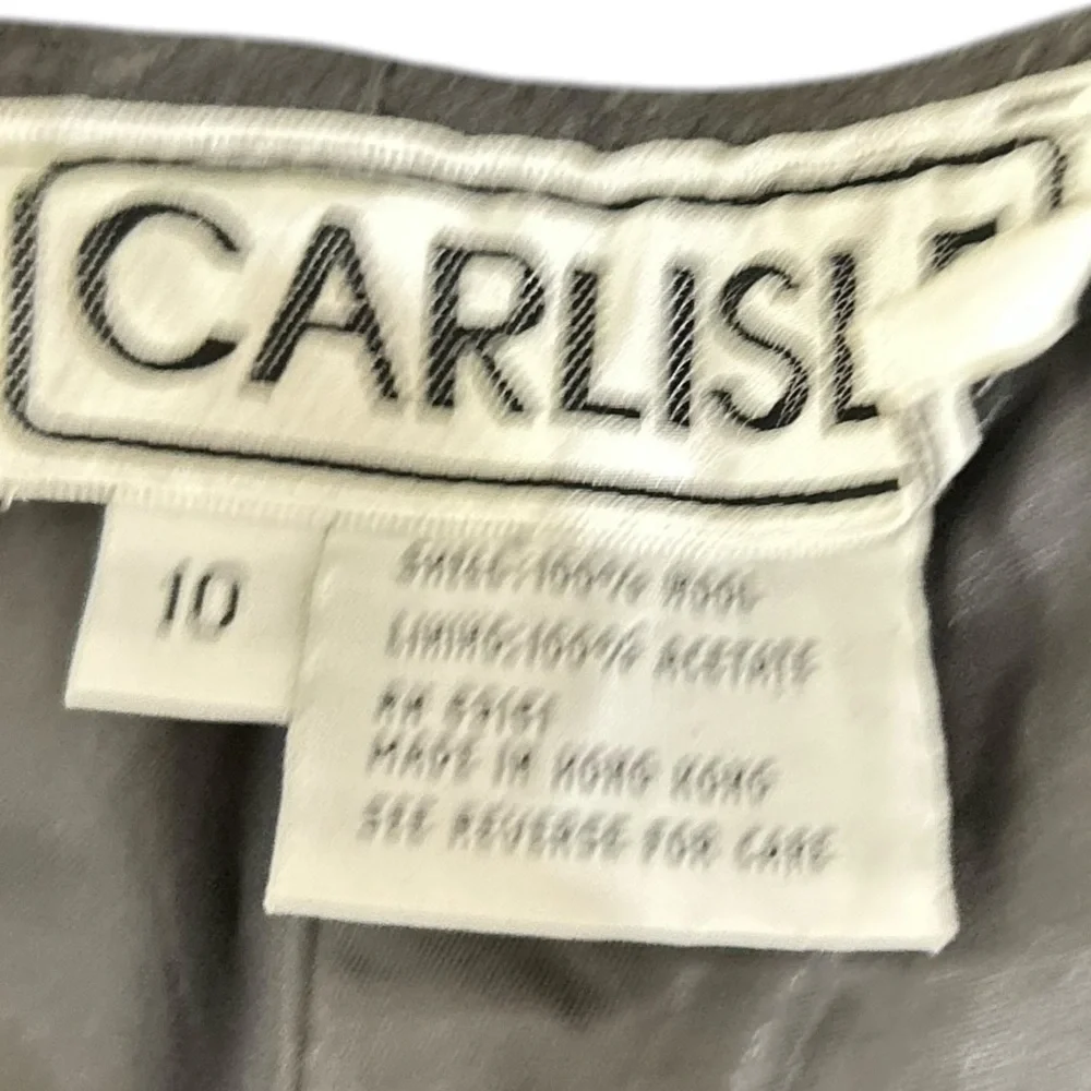 Carlisle Gray lightweight wool lined flat front trousers pants size 10 - Picture 5 of 6